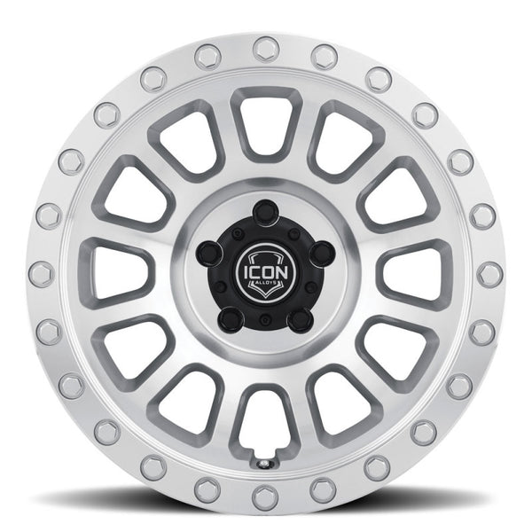 ICON Hulse 17 X 8.5 6 X 5.5 0mm Offset 4.75in BS Silver Machined