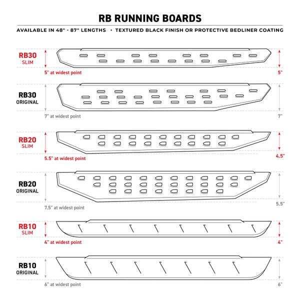 Go Rhino RB30 Running Boards 87in. - Bedliner Coating (Boards ONLY/Req. Mounting Brackets)