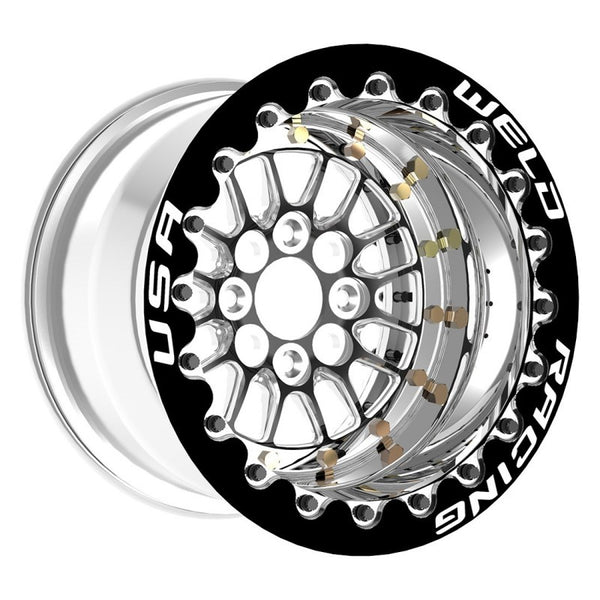 Weld Tuner Import Drag 13x10 / 4x100mm BP / 5in. BS Black Wheel CTR Single Beadlock