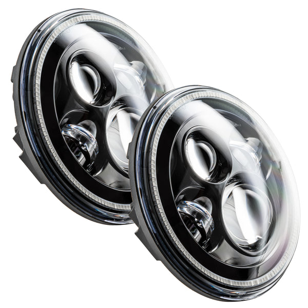 Oracle 7in High Powered LED Headlights - NO HALO - Black Bezel NO RETURNS