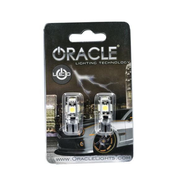 Oracle T10 5 LED 3 Chip SMD Bulbs (Pair) - Cool White