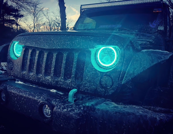 Oracle 7in High Powered LED Headlights - Black Bezel - ColorSHIFT No Controller NO RETURNS