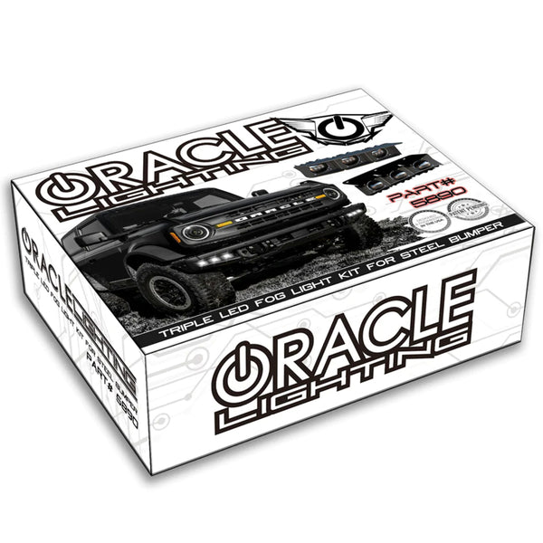 Oracle High 21-22 Ford Bronco Triple LED Fog Light kit for Steel Bumper NO RETURNS