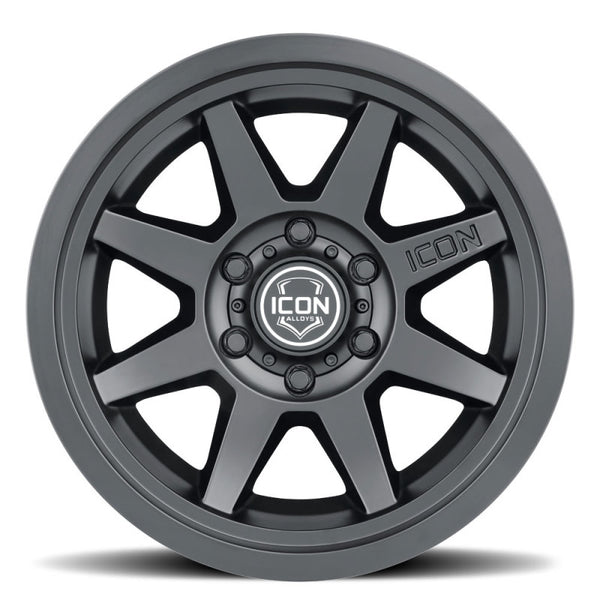 ICON Rebound 17x8.5 6x5.5 0mm Offset 4.75in BS 106.1mm Bore Satin Black Wheel