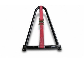 N-Fab Bed Mounted Tire Carrier Universal - Gloss Black - Red Strap