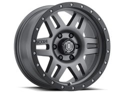 ICON Six Speed 17x8.5 6x5.5 0mm Offset 4.75in BS 108mm Bore Titanium Wheel