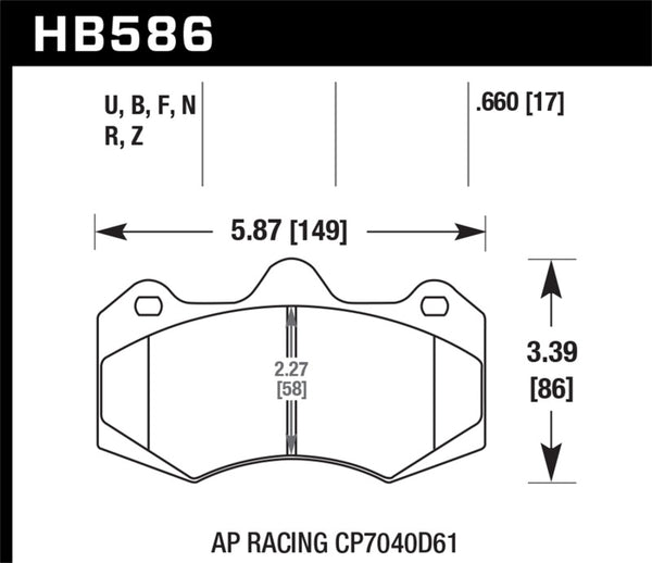 Hawk AP Racing CP7040 Performance Ceramic Street Brake Pads