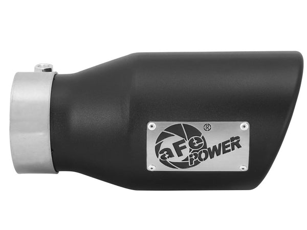 aFe Power Gas Exhaust Tip Black- 3 in In x 4.5 out X 9 in Long Bolt On (Black)