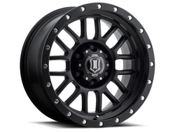 ICON Alpha 17x8.5 6x5.5 0mm Offset 4.75in BS 106.1mm Bore Satin Black Wheel