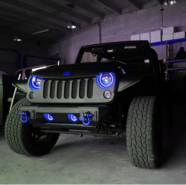 Oracle 7in High Powered LED Headlights - Black Bezel - ColorSHIFT No Controller NO RETURNS