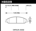 Hawk 2013-2014 Chrysler 200 (w/XR1 Brakes) HPS 5.0 Front Brake Pads