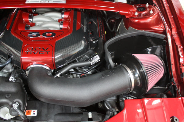 JLT 11-14 Ford Mustang GT Series 2 Black Textured Cold Air Intake Kit w/Red Filter - Tune Req